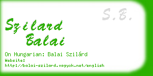 szilard balai business card