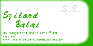 szilard balai business card